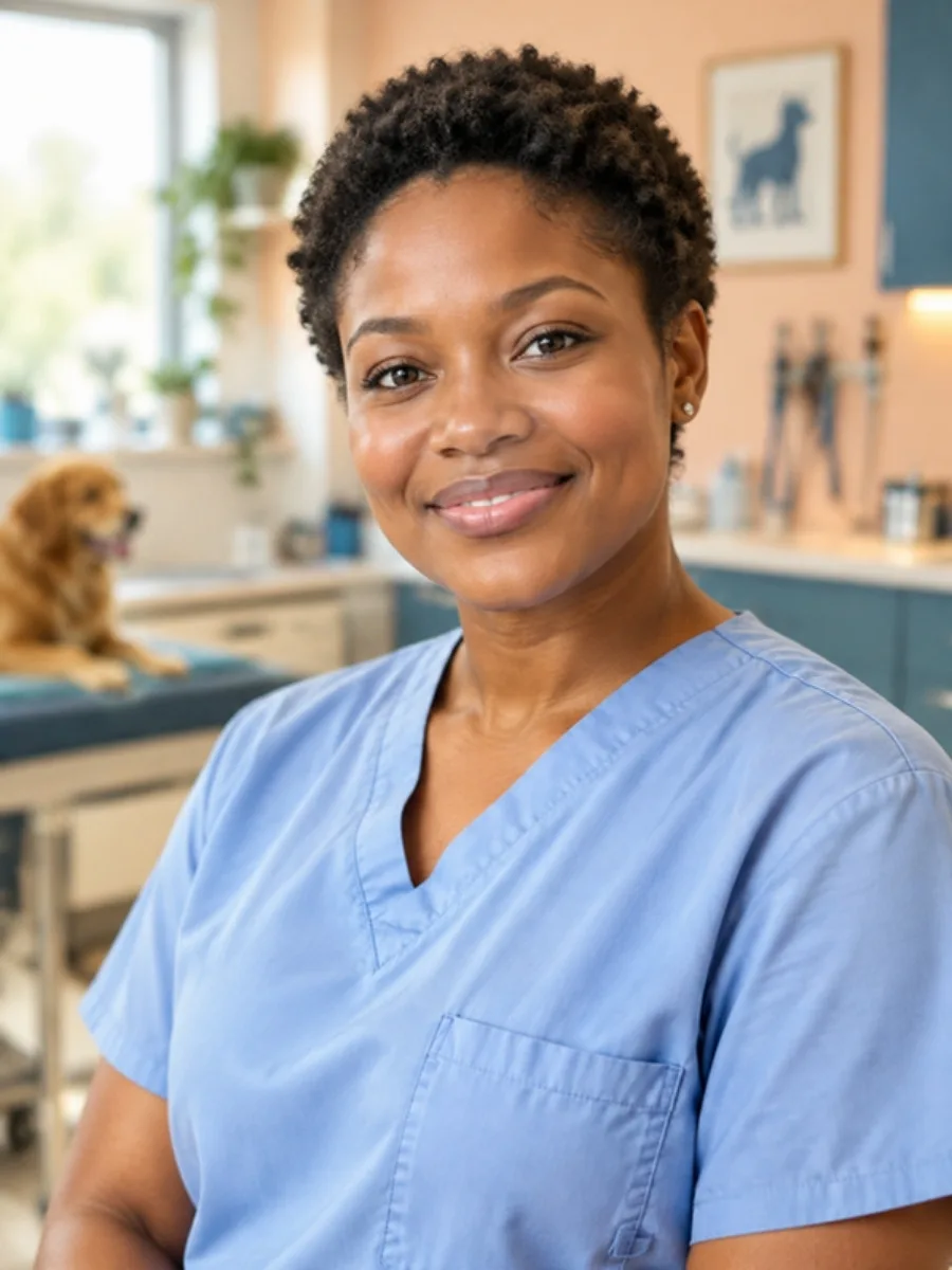 Retrato de Grace Mora, auxiliar veterinaria