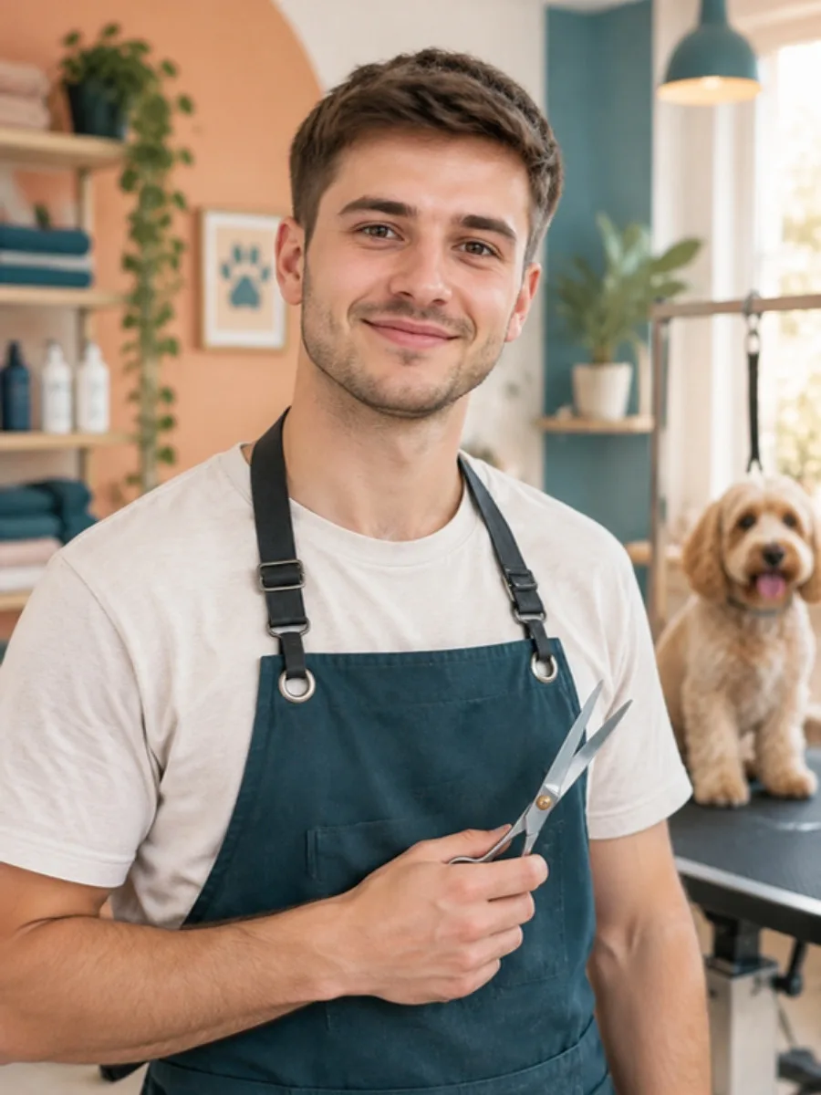 Retrato de Teo Navarro, peluquero canino